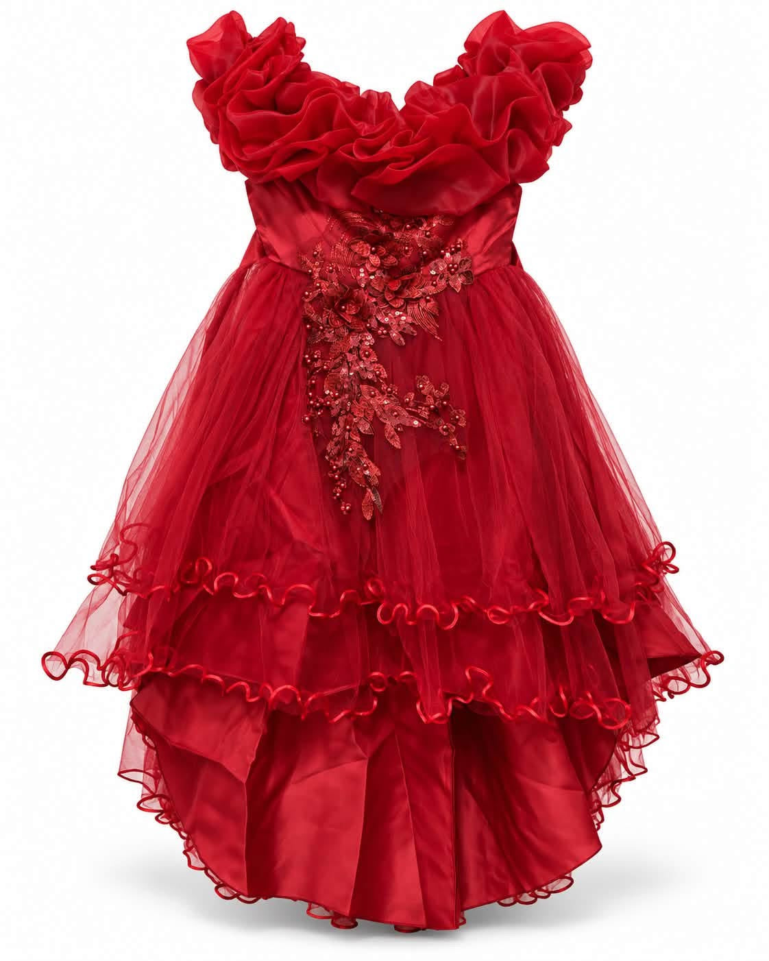 Beautiful burgundy pageant dress size 7 girls